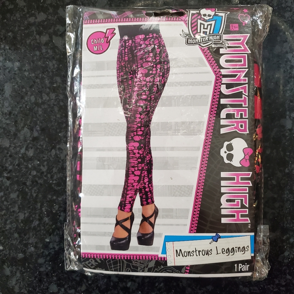 Monster High Monstrous Leggings- Size: Child M/L- New- RRR Halloween Acc